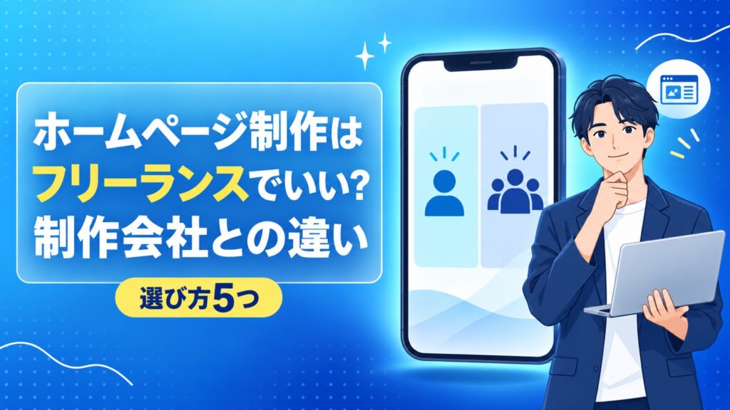 ホームページ制作はフリーランスでいい？制作会社との違いと選び方
